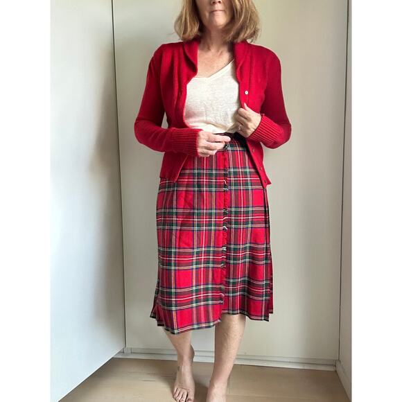 Vintage Tartan Plaid Wool Blend Wrap Skirt Size W26 School Girl Academia Fall - Picture 10 of 11